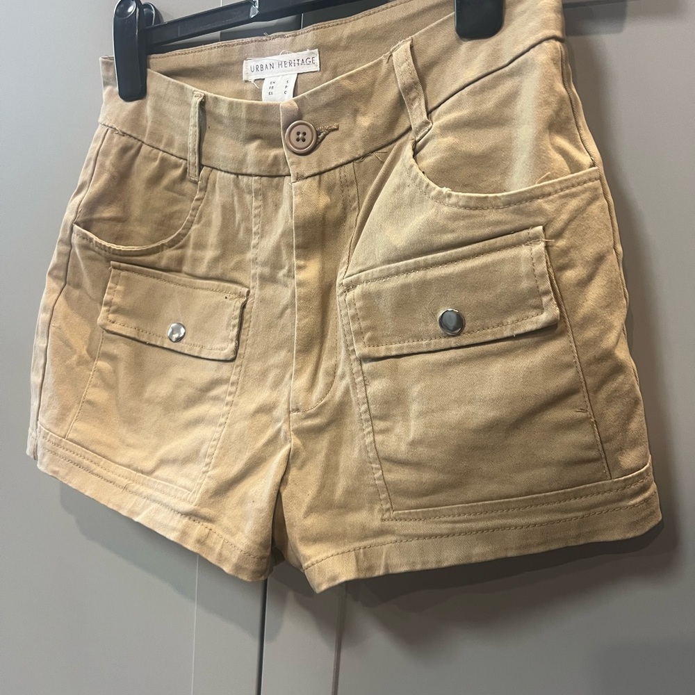 Ladies Urban Heritage Tan Cargo Shorts